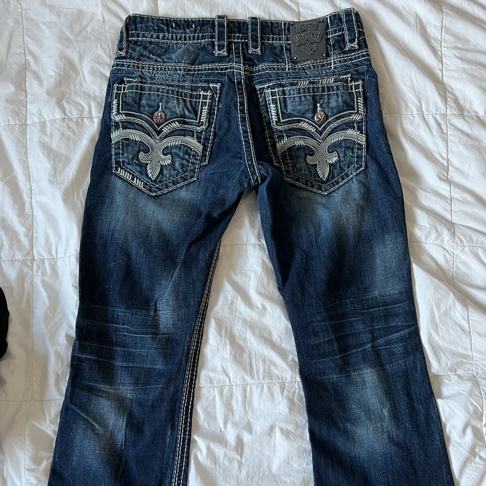 Mens Rock Revival Jeans 34x33 Darin Slim Boot cut